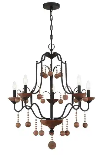 Walmart Minka Lavery 2665 Colonial Charm 5 Light 28 Wide Taper Candle Style Chandelier - Old offer