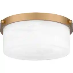 Walmart Quoizel Flush Mount 2-Light Flush Mount in Aged Brass offer