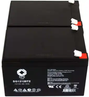 Walmart SPS Brand 12V 12Ah Replacement Battery (SG12120T2) for BEAMER 502 ELECTRIC Scooter (2 Pack) offer