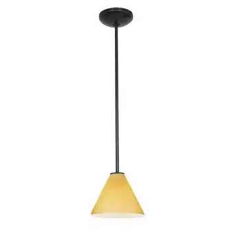 Walmart Accesslighting 28004-3R-ORB-AMB Martini LED Rod Amber Glass Pendant, Oil Rubbed Bronze offer