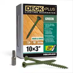 Walmart Deck Plus Green Deck Screws, Steel, 1lb Box, New (#10 x 3), 62 Pieces offer