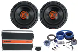 Walmart (2) Memphis Audio MJP1044 10 inch 1500 Watt MOJO Subwoofers+Mono Amplifier+Amp Kit offer