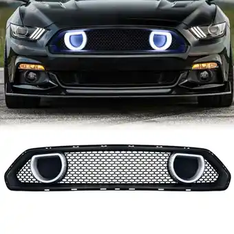 Walmart AMERICAN MODIFIED Mach 1 Front Upper Grille w/DRL for 18-23 Ford Mustang offer