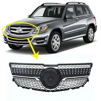 Walmart Front Grille Grill Diamond Style Replacement for Benz GLK X204 GLK250 GLK300 GLK350 2013-2015 offer