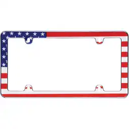 Walmart Cruiser Accessories 23003 USA Flag License Plate Frame - Chrome offer