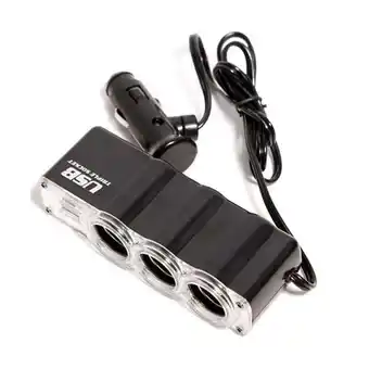 Walmart Triple 3 Way Car 12v Lighter Socket Splitter USB Charger Power Adapter 8U2D D1G7 offer