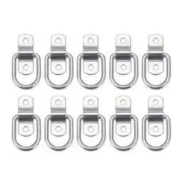 Walmart NUOLUX 10pcs Iron D Ring Tie Downs Cargo Trailer Anchors Points with Mounting Bracket (Silver) offer