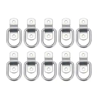 Walmart NUOLUX 10pcs Iron D Ring Tie Downs Cargo Trailer Anchors Points with Mounting Bracket (Silver) offer