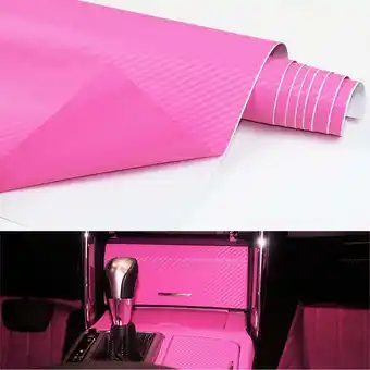 Walmart Car Pink Carbon Fiber Vinyl Wrap Sticker Interior Accessories Panel 50x12Inch offer