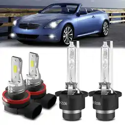 Walmart D2S HID Headlight Xenon Bulbs H11 Fog Light for Infiniti G37 2011-2013 High/Low Beam,Pack of 4 offer