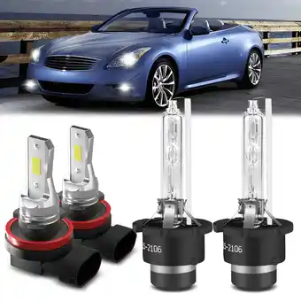 Walmart D2S HID Headlight Xenon Bulbs H11 Fog Light for Infiniti G37 2011-2013 High/Low Beam,Pack of 4 offer