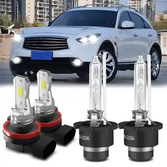 Walmart For Infiniti QX70 2014 2015 2016 2017 HID Headlight + LED Fog Light Repalcement Kit 4pcs offer