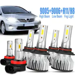 Walmart For Toyota RAV4 2006 2007 2008 2009 2010 2011 2012 LED Headlight Fog Light Bulbs Kit 6000K White 6x offer