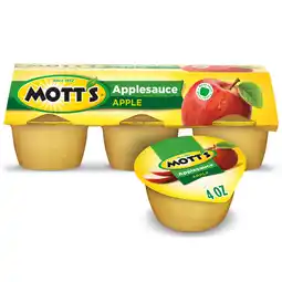 Walmart Mott's Applesauce, 4 Ounce Cups, 6 Count offer