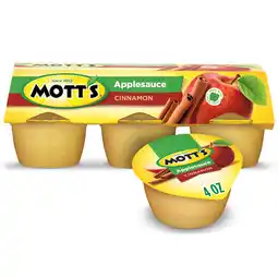 Walmart Mott's Cinnamon Applesauce, 4 Ounce Cup, 6 Count offer