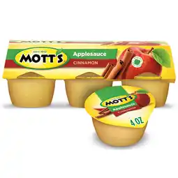 Walmart Mott's Cinnamon Applesauce, 4 Ounce Cup, 6 Count offer