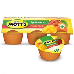 Walmart Mott's Mango Peach Applesauce, 4 Ounce Cup, 6 Count offer