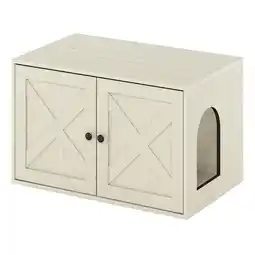 Walmart Furinno Peli Farmhouse Cat Litter Box Enclosure, White Wash offer