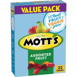 Walmart Mott's Fruit Flavored Snacks, Assorted Fruit, Gluten Free, Value Pack, 22 Pouches, 17.6 oz offer