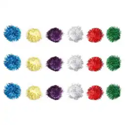 Walmart 18pcs Glitter Pom Pom Balls Cat Tinsel Balls Cat Teaser Toys Cat Playthings offer