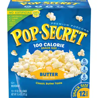 Walmart Pop Secret Microwave Popcorn, 100 Calorie Butter Flavor, 1.1 oz Snack Bags, 12 Ct offer