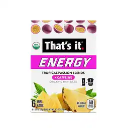 Walmart That's it.Gluten-Free Tropical Passion Blends Soft & Chewy Energy Bars,.7oz,6 Count Shelf Stable Box offer