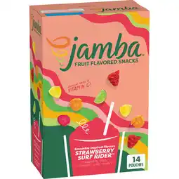 Walmart Jamba Fruit Flavored Snacks, Strawberry Surf Rider, Gluten Free, 16.8 oz (14 Pouches) offer