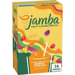 Walmart Jamba Fruit Flavored Snacks, Mango-A-Go-Go, Gluten Free Snack, 16.8 oz (14 Pouches) offer