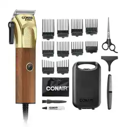 Walmart CONAIR MEN Wood and Gold Performance 19 Piece Home Hair Cutting Kit offer