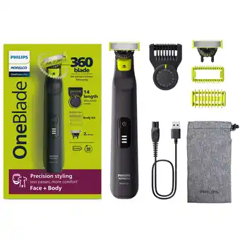 Walmart Philips Norelco Oneblade 360 Pro Hybrid Face & Body Men's Rechargeable Electric Shaver QP6542/70 offer