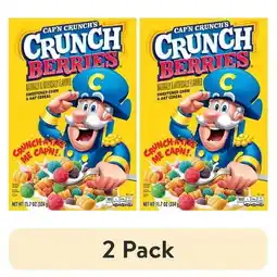 Walmart (2 pack) Cap'n Crunch, Crunch Berries, Kid's Cereal, 11.7 oz Packaged Breakfast Cereal Box offer