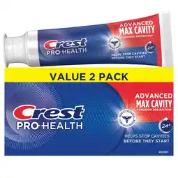 Walmart Crest Pro-Health Advanced Max Cavity and Erosion Prevention Toothpaste, 5.1oz Pack of 2 offer