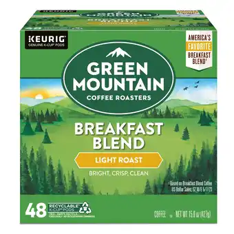 Walmart Green Mountain Coffee Roasters, Breakfast Blend Light Roast K-Cup Coffee Pods, 48 Count offer