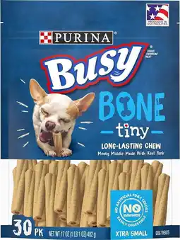 Walmart Purina Busy Made in USA Facilities Toy Breed Dog Bones, Tiny - (Pack of 1) 30 ct. Pouches offer