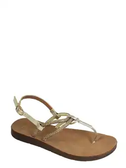 Walmart Fifth & Luxe Women’s Metallic Bling Strappy Flat Sandals, Sizes 6-11 offer