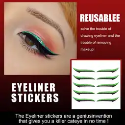 Walmart Eyeliner Pencil Reusable Eyeliner Stickers Reusable Eyeliner Sticke You Can Get 5pair/10pc Green offer