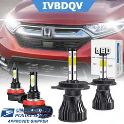 Walmart IVBDQV LED Headlight Bulbs for Toyota Tundra 2014-2018,H4 High/ Beam+H11 Fog Beam 6000K Cool White offer