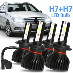 Walmart OBNDVU For Mercedes-Benz C250 C300 C350 White 4x LED Headlight Bulbs High/Low Beam Lamp offer