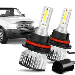 Walmart For Ford Ranger 1997-2004 9007 HB5 LED Headlight High Low Beam 72W 6000K Diamond White Bright 2X offer