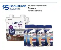 Rite Aid Ensure Nutrition Drinks offer