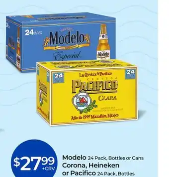 Rite Aid Modelo , Bottles or Cans Corona, Heineken or Pacifico, Bottles offer