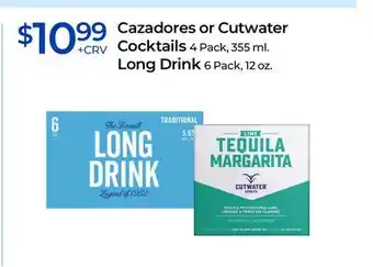 Rite Aid Cazadores or Cutwater Cocktails, Long Drink offer