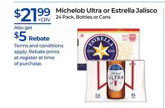 Rite Aid Michelob Ultra or Estrella Jalisco offer