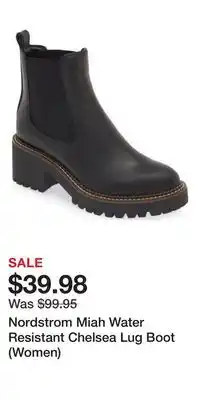 Nordstrom Nordstrom Miah Water Resistant Chelsea Lug Boot (Women) offer