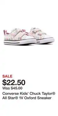 Nordstrom Converse Kids' Chuck Taylor All Star 1V Oxford Sneaker offer