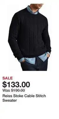 Nordstrom Reiss Stoke Cable Stitch Sweater offer