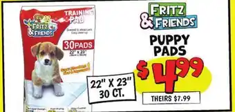 Ollie's FRITZ & FRIENDS PUPPY PADS offer