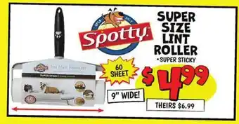 Ollie's SPOTTY SUPER SIZE LINT ROLLER offer