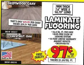 Ollie's LAMINATE FLOORING offer