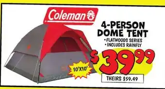 Ollie's 4-PERSON DOME TENT offer